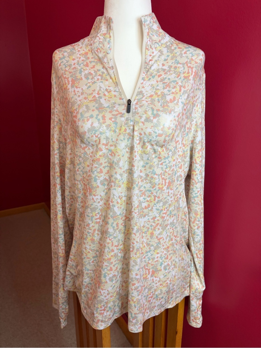 Gerry Light Multi-Color Quarter-Zip Long Sleeve Women's Top